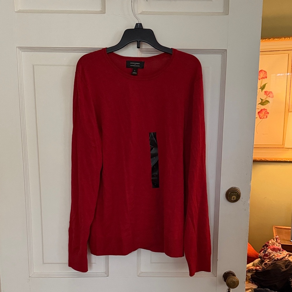 Banana Republic Red Crew Neck Sweater